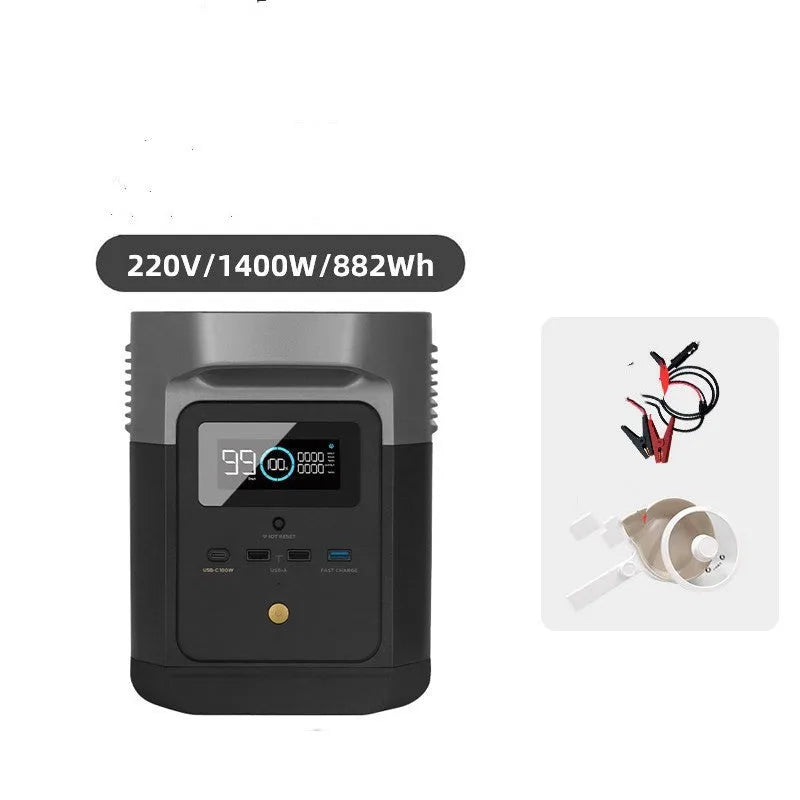 Rui Pro 720Wh portable power station with LCD display and multiple output ports including USB-C and AC sockets