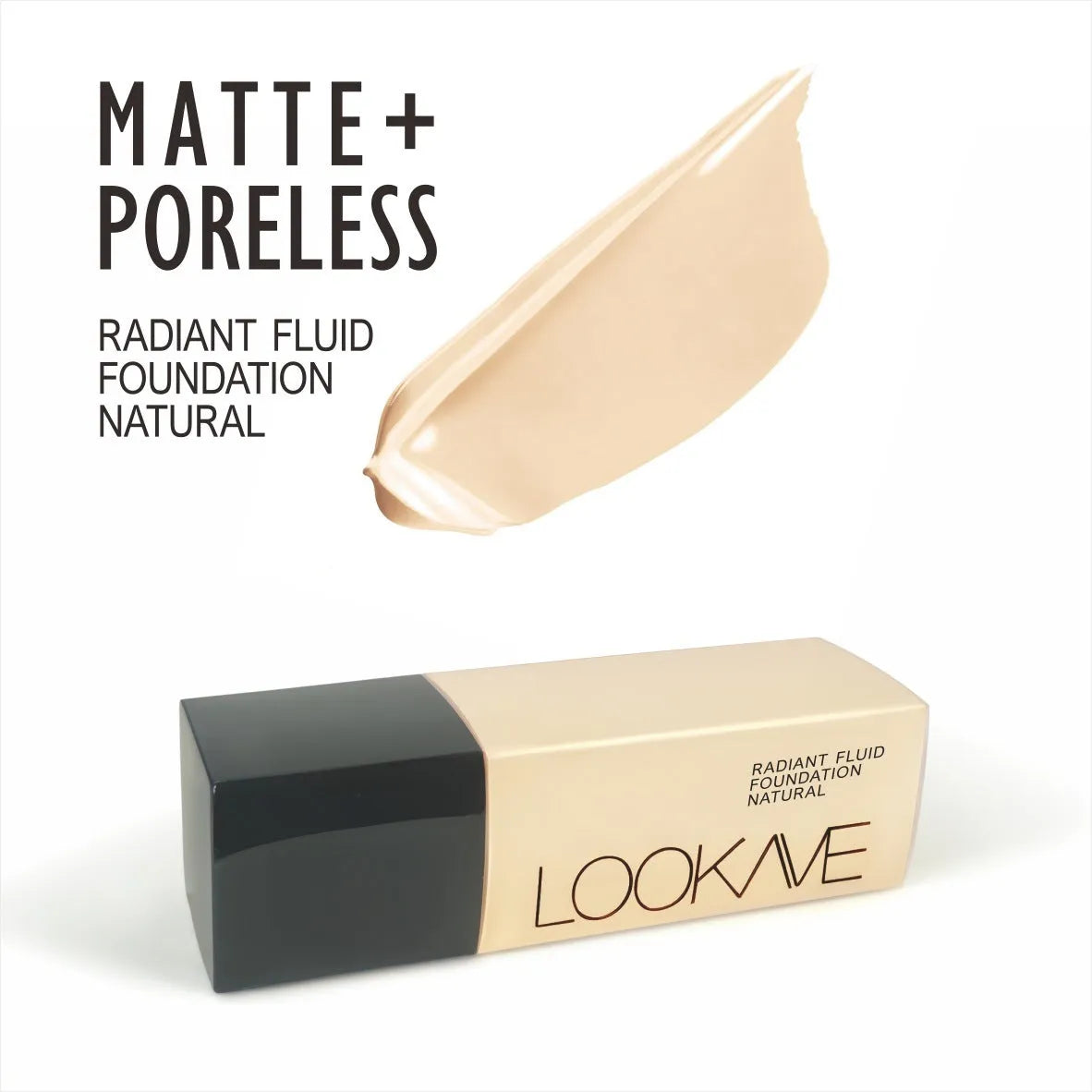 LOOKAVE Matte Liquid Foundation bottle with waterproof brightening formula in 21c size