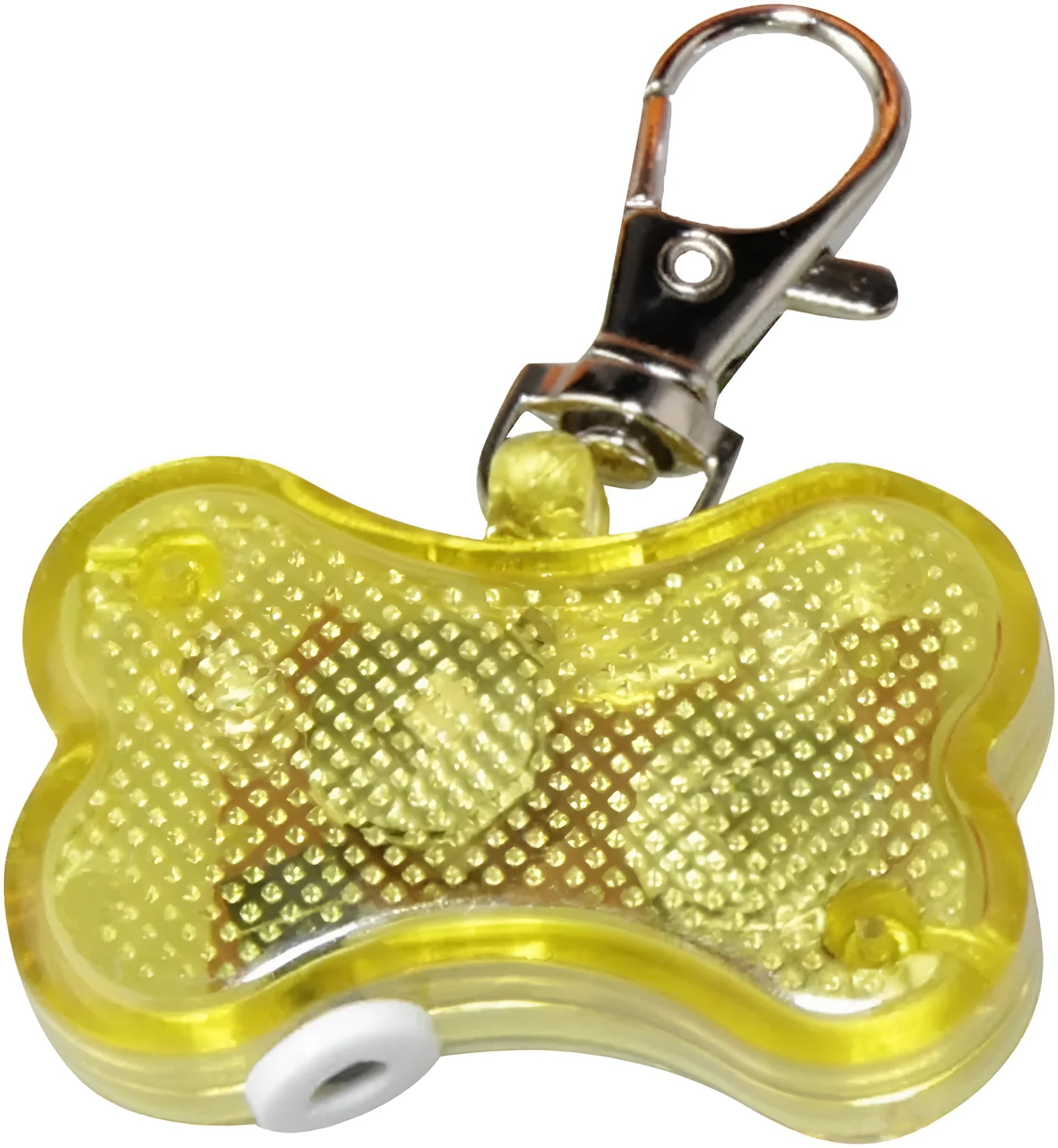 Blue LED bone-shaped luminous pendant for pet collars showing three light modes