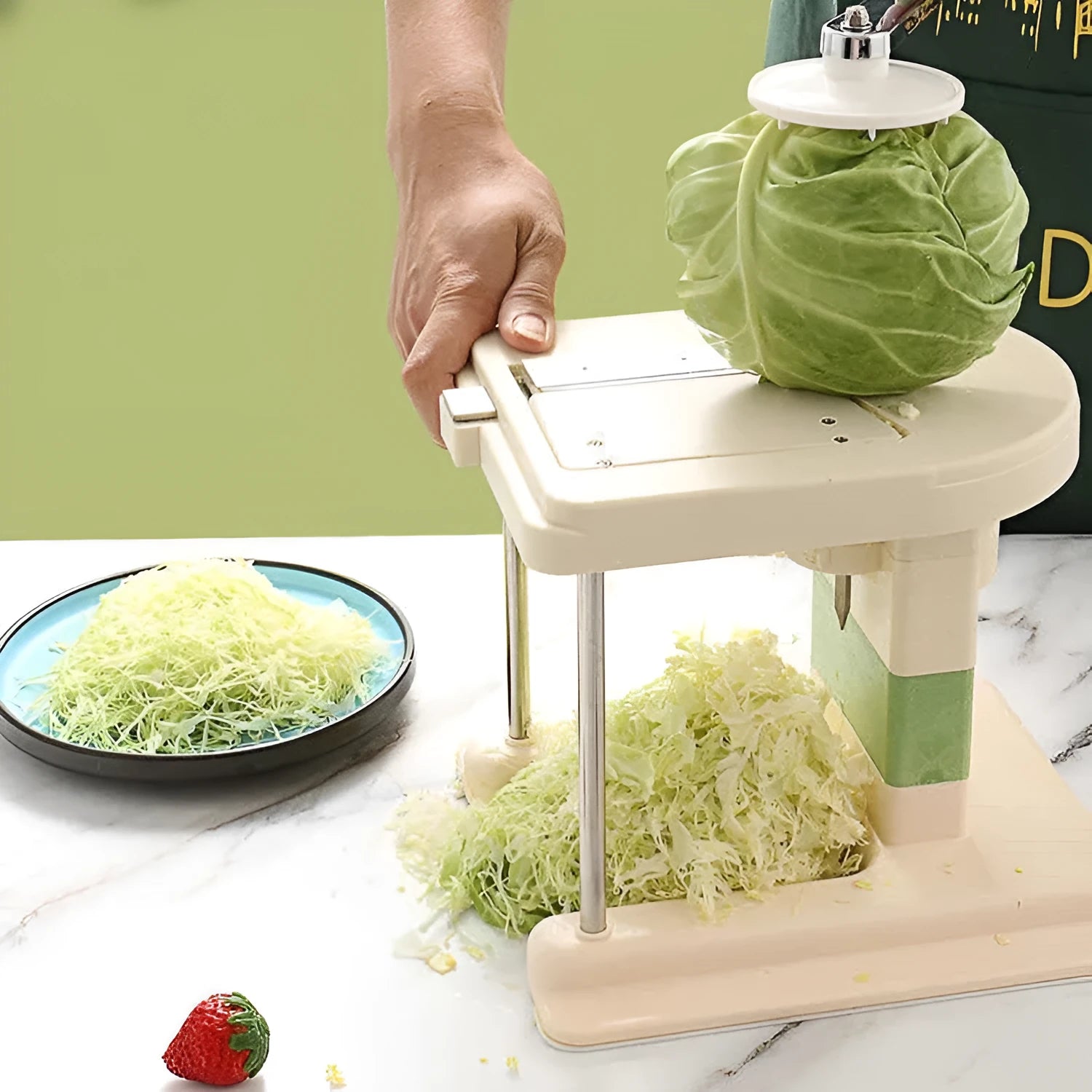 Beige stainless steel vegetable slicer chopper with multifunctional blades for kitchen use