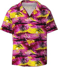 Men's short sleeve camo pattern casual shirt in slim fit with polyester construction