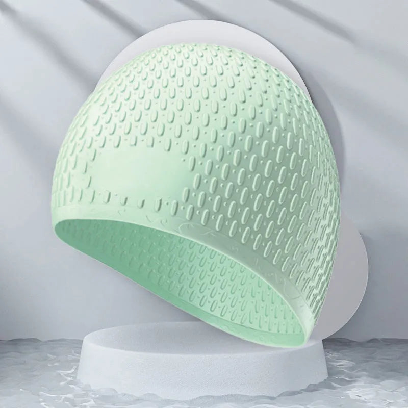 Silicone swimming cap adult waterproof hair protection in multiple solid colours