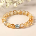 Crystal citrine bracelet with 10mm geometric stones and unisex design