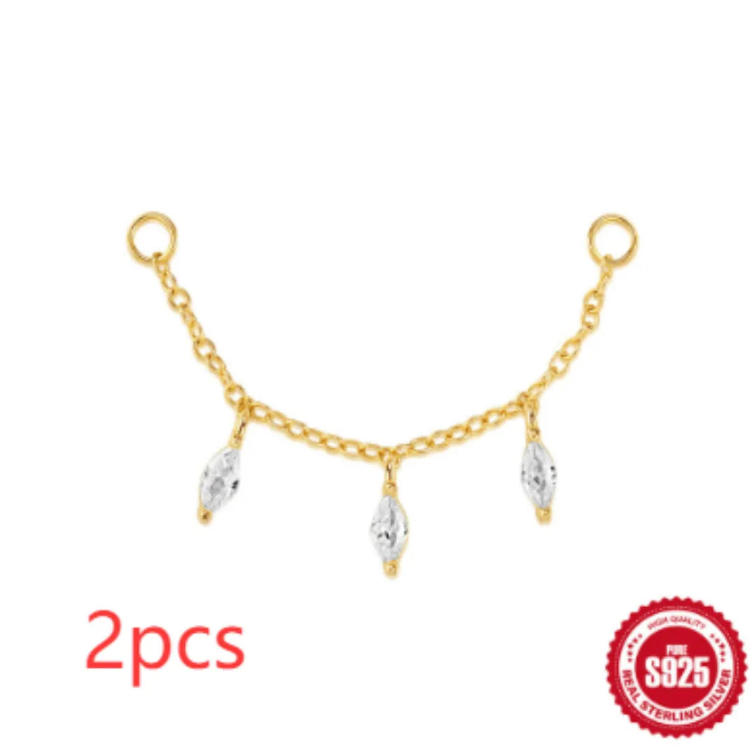 S925 sterling silver water drop earrings with flat spiral geometric design in gold colour