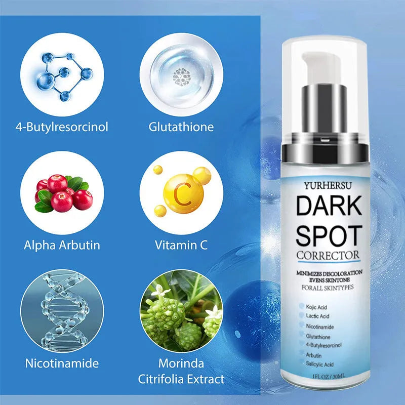 Bottle of skin brightening essence with moisturising and firming properties