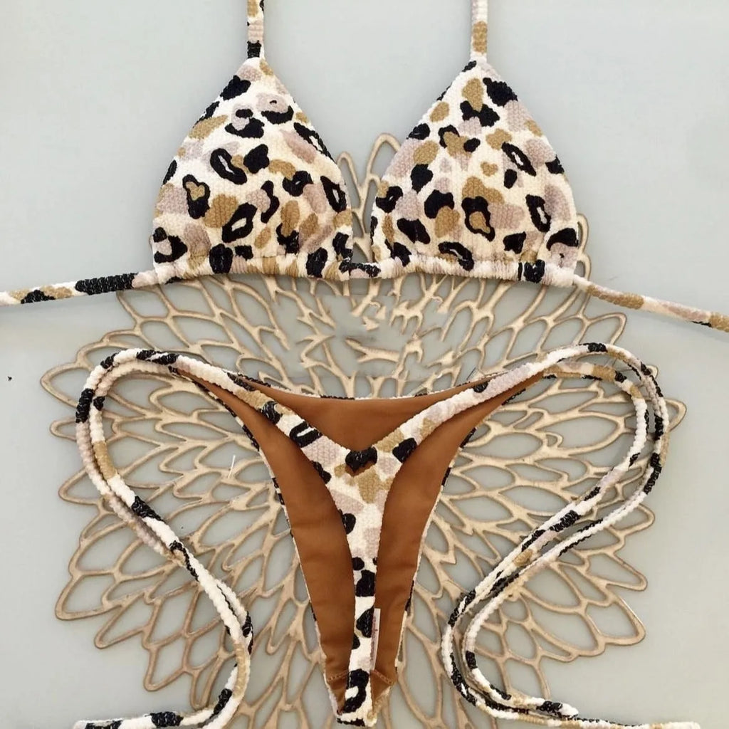 Women's printed bikini swimsuit with quick-drying nylon fabric and cotton lining in colour pattern RT2110