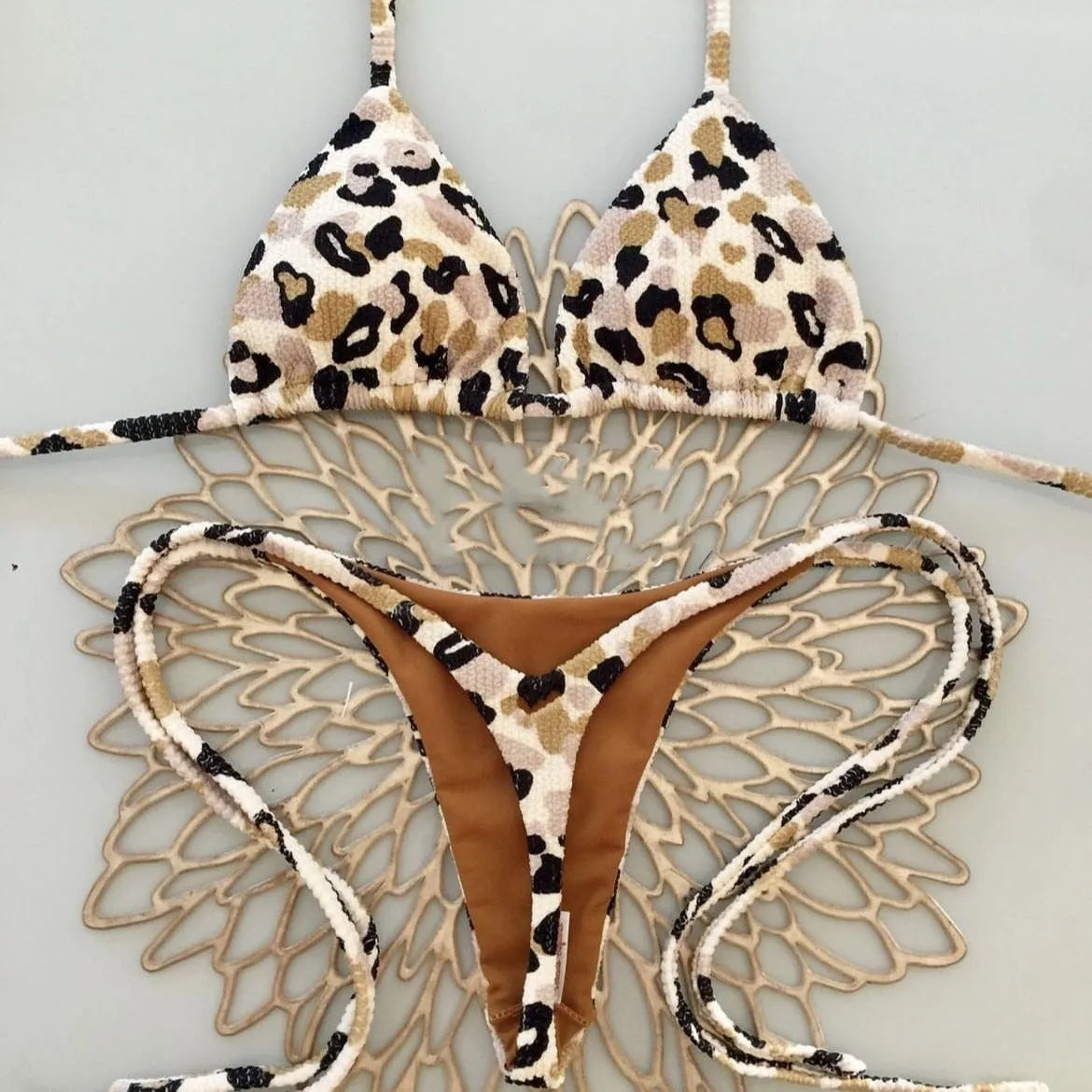 Women's printed bikini swimsuit with quick-drying nylon fabric and cotton lining in colour pattern RT2110