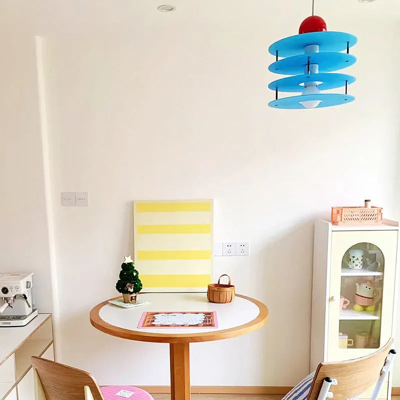 Personalised macaron shaped frosted glass PH5 chandelier pendant light with adjustable brightness.