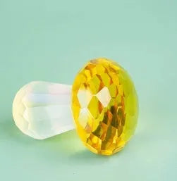 Crystal mushroom decorative ornament measuring 40 x 53mm in modern geometric style