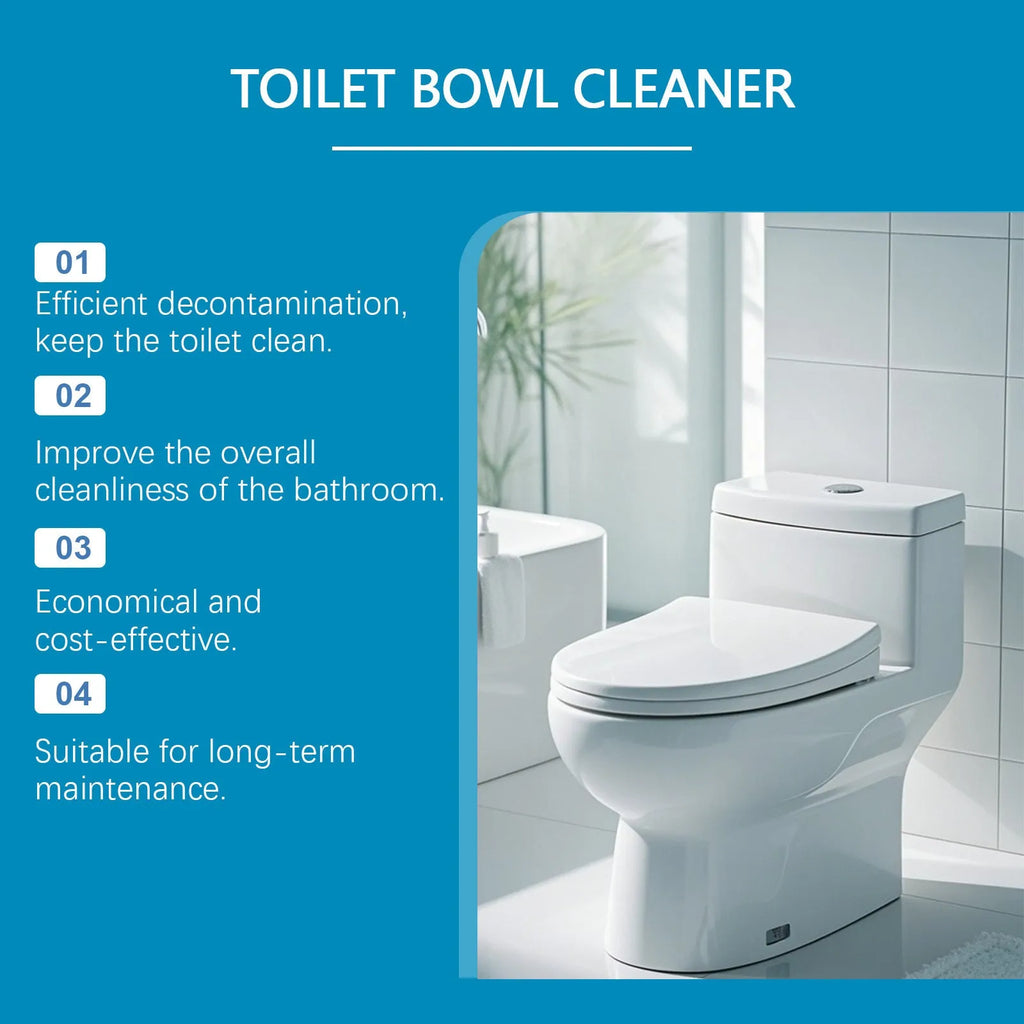 Toilet cleaning powder sachets for descaling and stain removal with sodium bicarbonate and citric acid formula