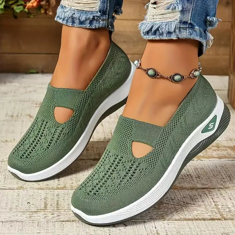 Women's casual low-top mesh shoes with a T-strap and soft PVC sole in multiple colours.