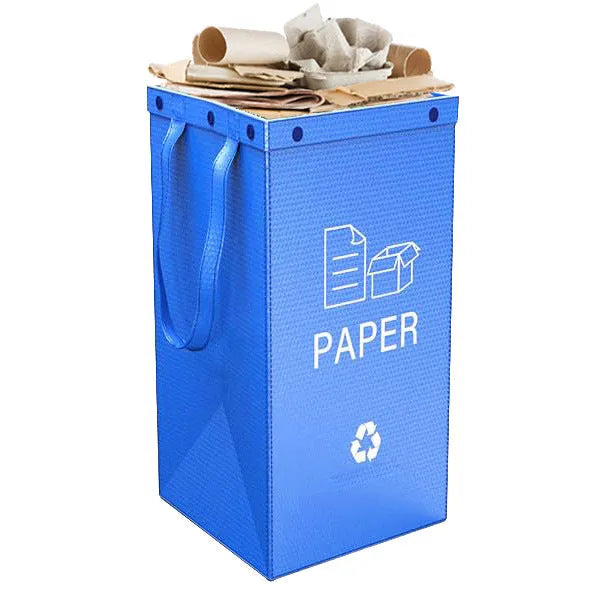 40-litre capacity handbag-style plastic waste sorting bin in a selected colour, showing its dimensions.