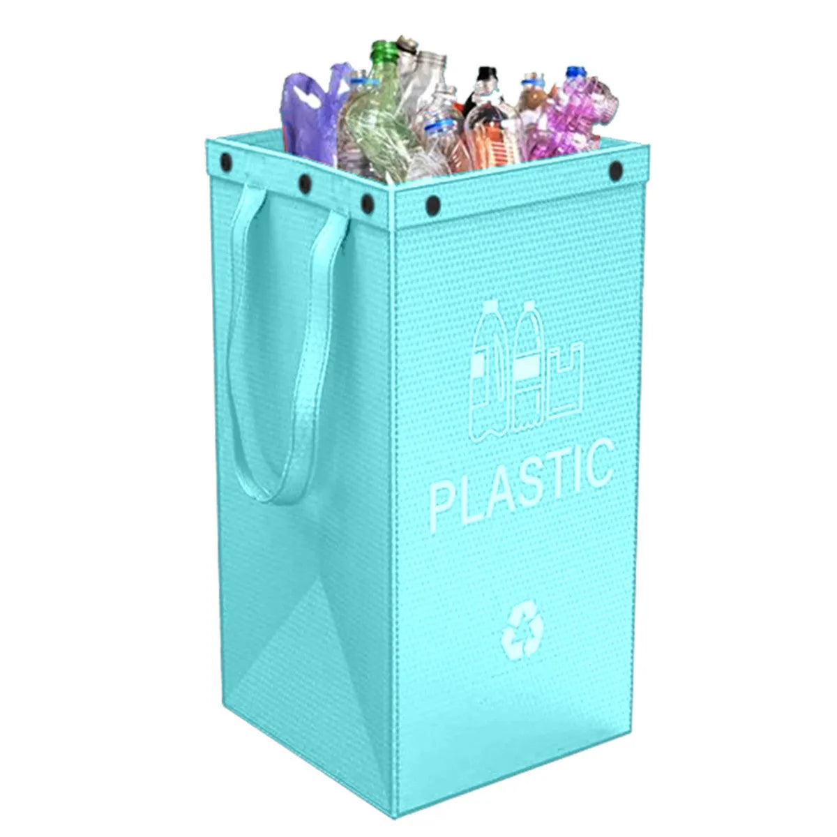40-litre capacity handbag-style plastic waste sorting bin in a selected colour, showing its dimensions.