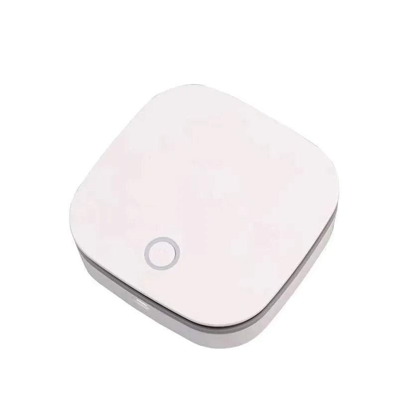 White USB-powered air purifier for car use with button control