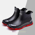 Korean style short tube PVC rain boots with non-slip plastic sole in multiple colour options