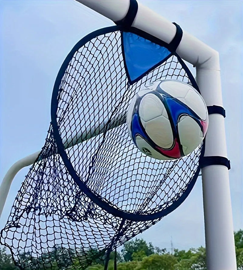 Portable soccer training goal with net measuring 183cm wide by 91cm tall