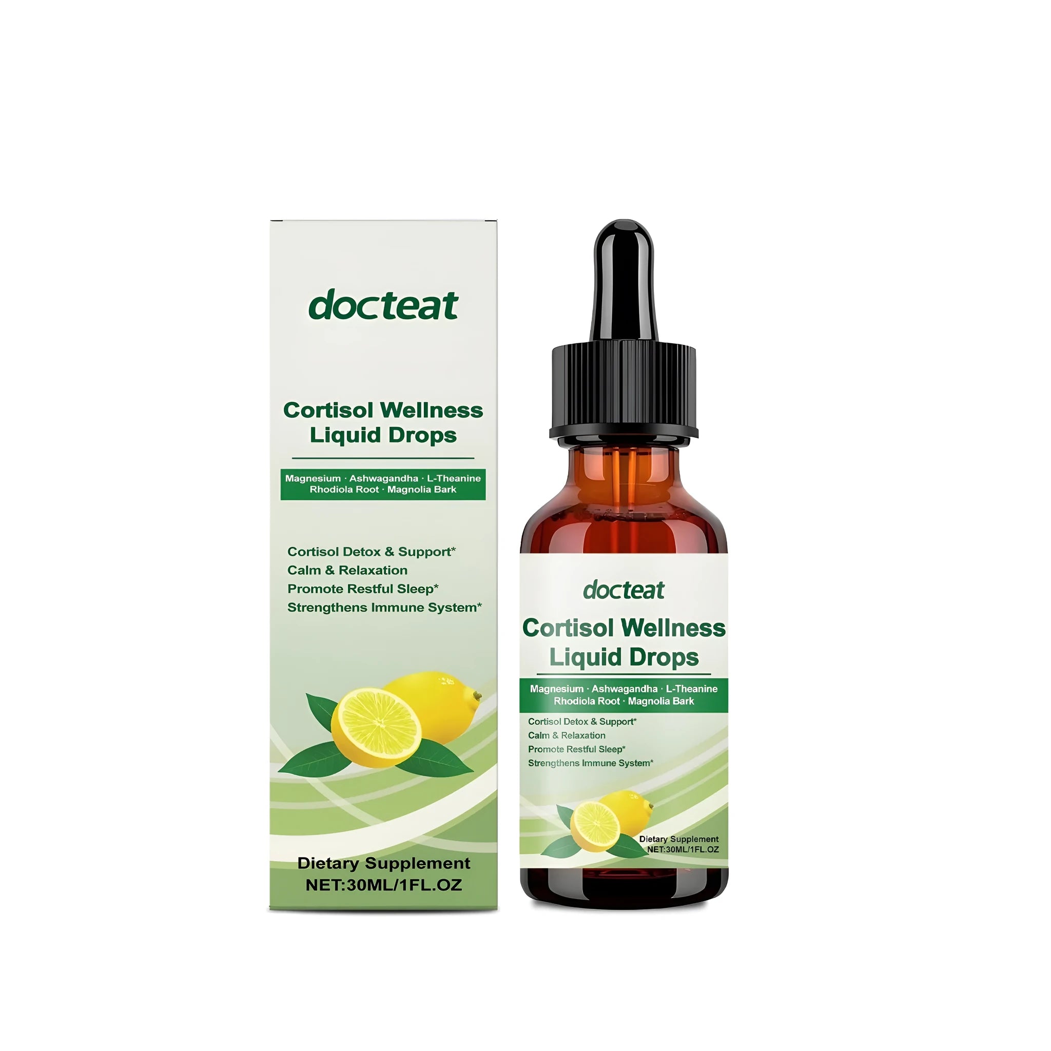 30ml dropper bottle of traditional Chinese herbal supplement drops with rhodiola and magnolia extracts