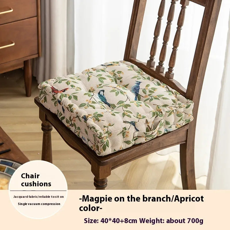 American style dining chair cushion with thick 8cm support and floral pattern, dimensions 40×40cm