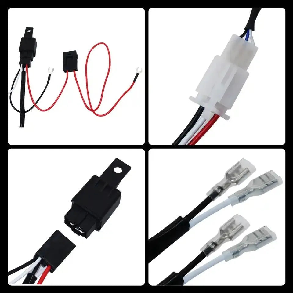 Automotive wiring harness for dual LED roof lights with silicone insulation and 2 metre length