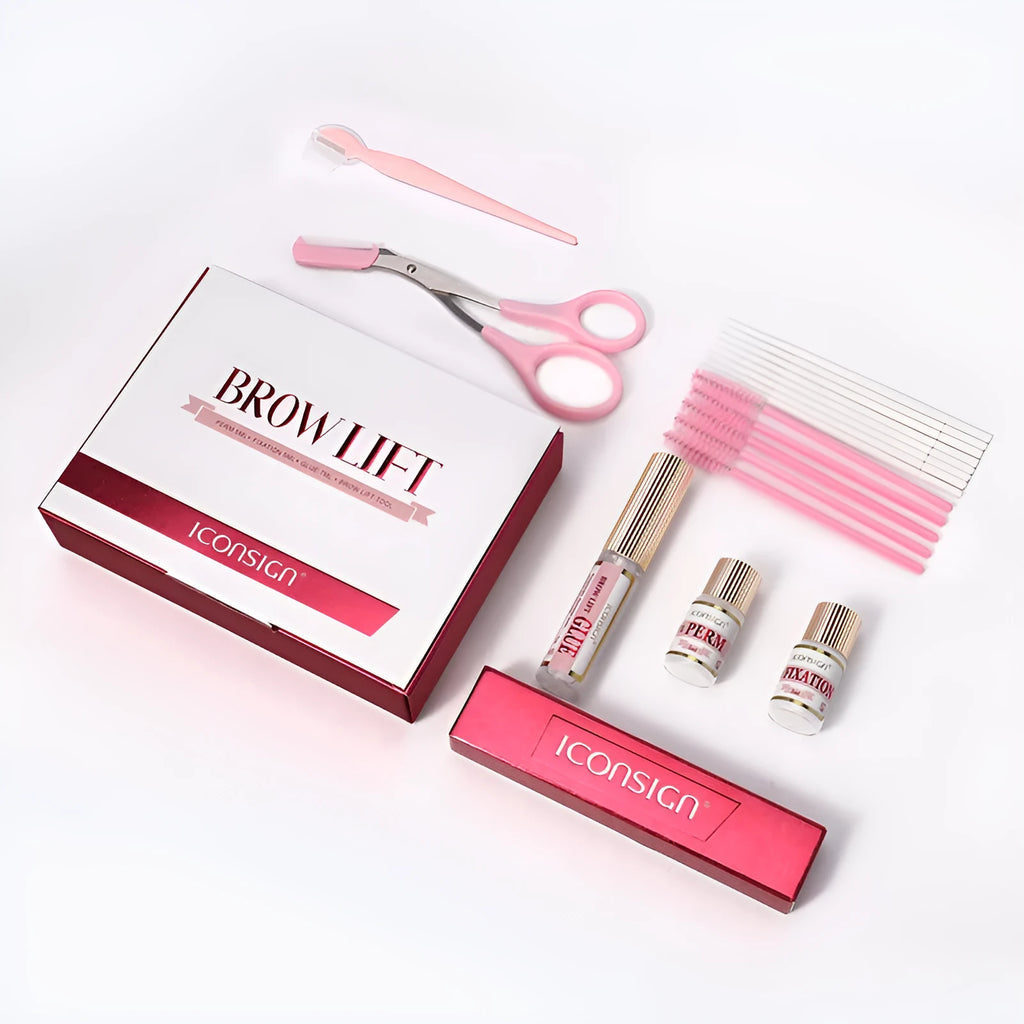 Pink eyebrow quick ironing perm set for keratin eyebrow treatments