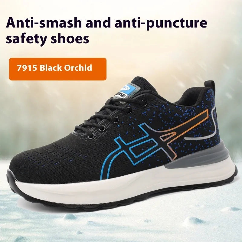 Lightweight labour protection shoes with anti-smashing and puncture-resistant features in multiple colour options