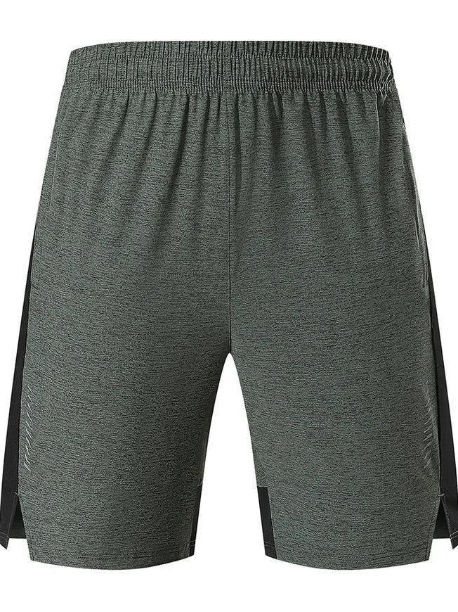 Men's forest green spandex casual shorts with mid-waist and five-point design