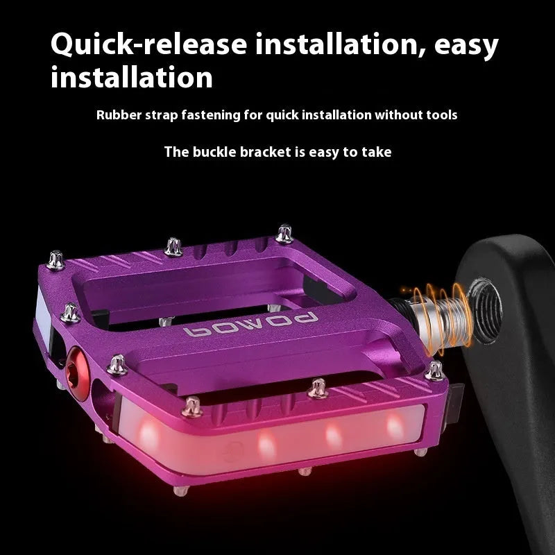 Aluminium alloy bicycle pedals with 710 LED lights in multiple colour options