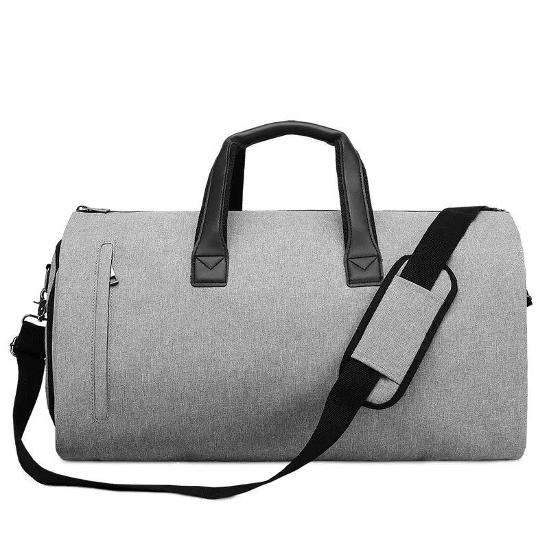 Medium oval travel bag with wet dry separation compartments and internal organisers in Oxford cloth
