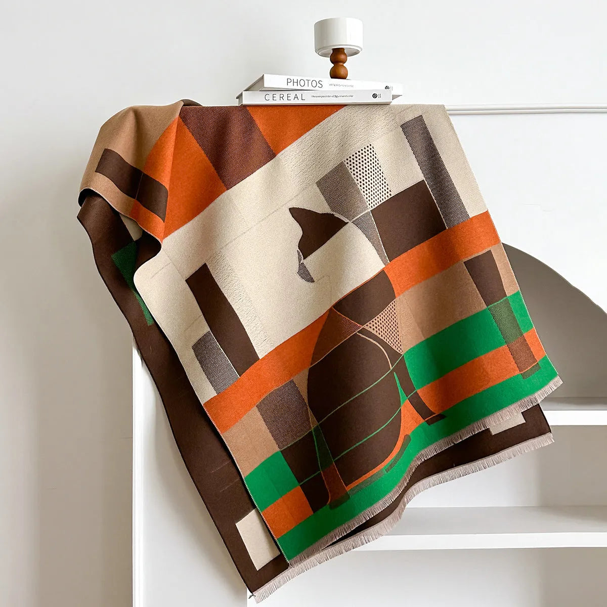 European style imitation cashmere shawl scarf in various colours showing 185x65cm dimensions