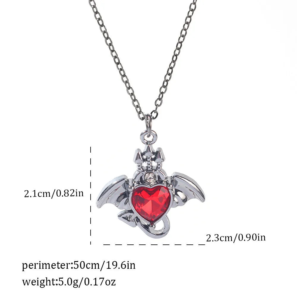 Halloween necklace with a detailed bat pendant on a zinc alloy chain, showing electroplated finish.