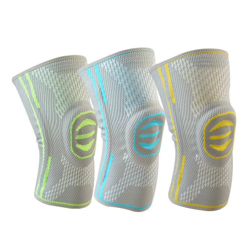 A blue cotton knee pad for mountaineering and sports protection.