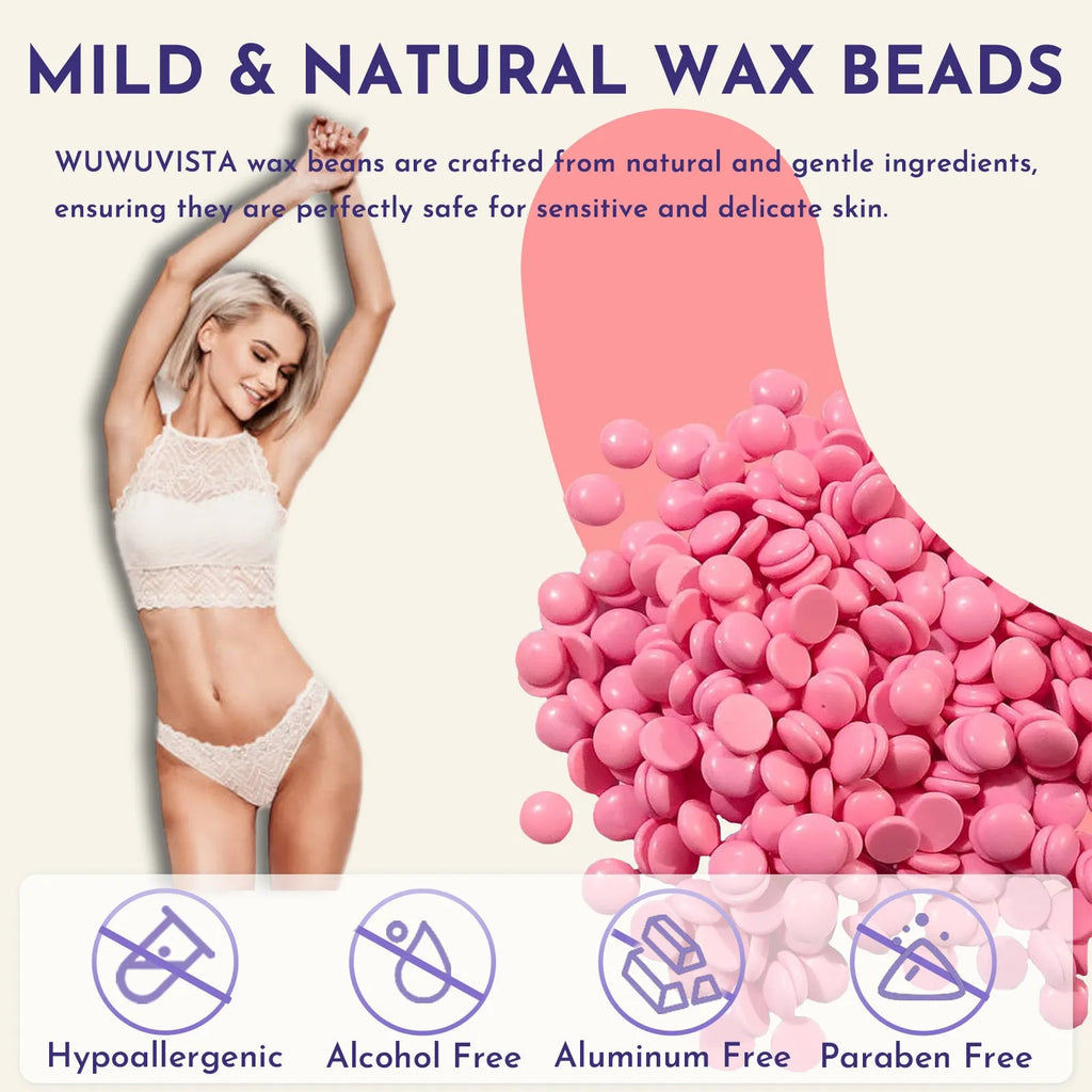 29-piece professional hard wax hair removal kit with portable warmer, wax beads, sticks, and aftercare products