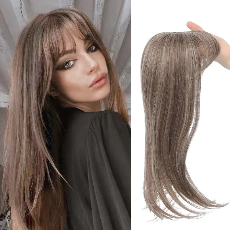 35cm long synthetic clip-in wig hairpiece with buckle clasp in one of six colour styles.