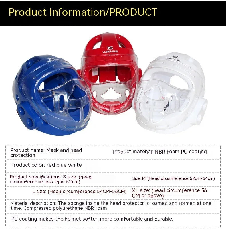 Karate helmet protective equipment for boxing training in multiple colour options