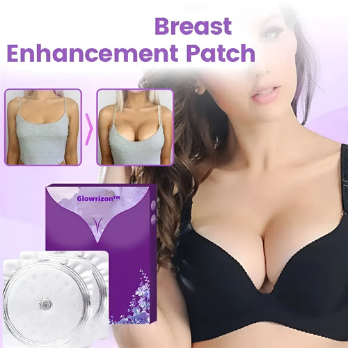 Adhesive chest patch pair for breast enhancement and body tightening beauty treatment