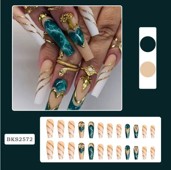 Ballet wave line pattern detachable nail stickers with clear jelly glue packs