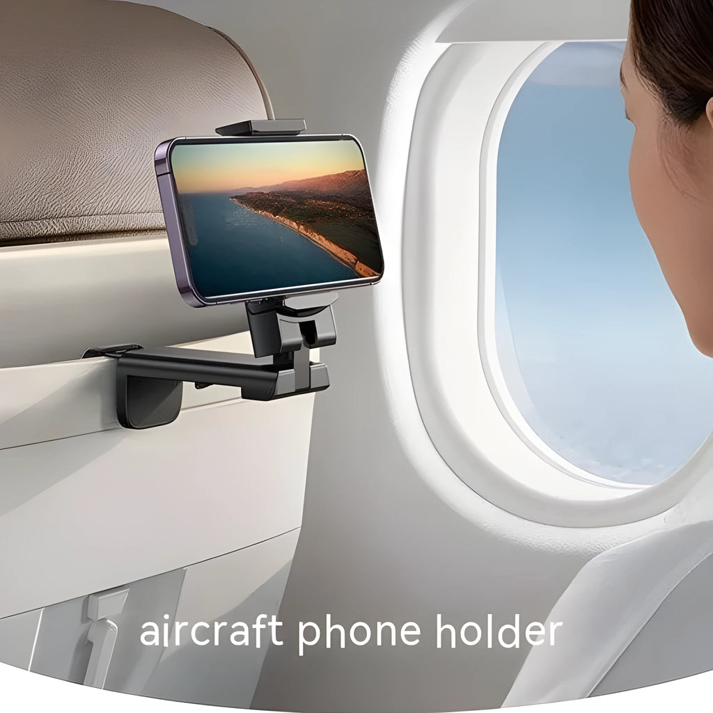 Foldable rotating phone holder in black, green or grey showing multiple viewing angles