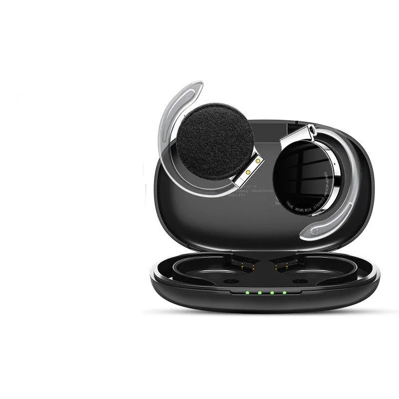 Black and white sports wireless Bluetooth earphones with ear plug design for fitness activities