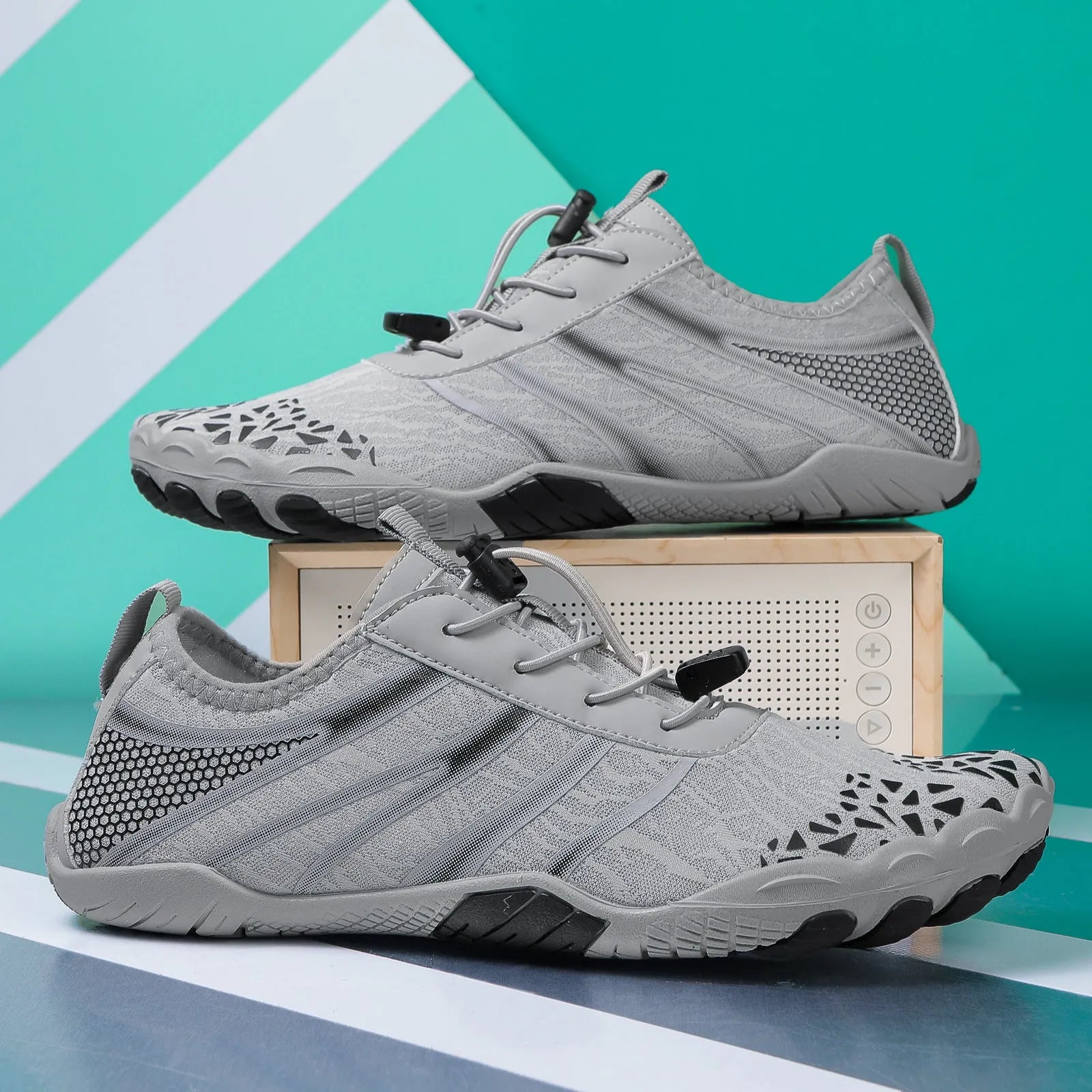 Casual beach running shoes in Lycra stretch fabric available in multiple colours and sizes