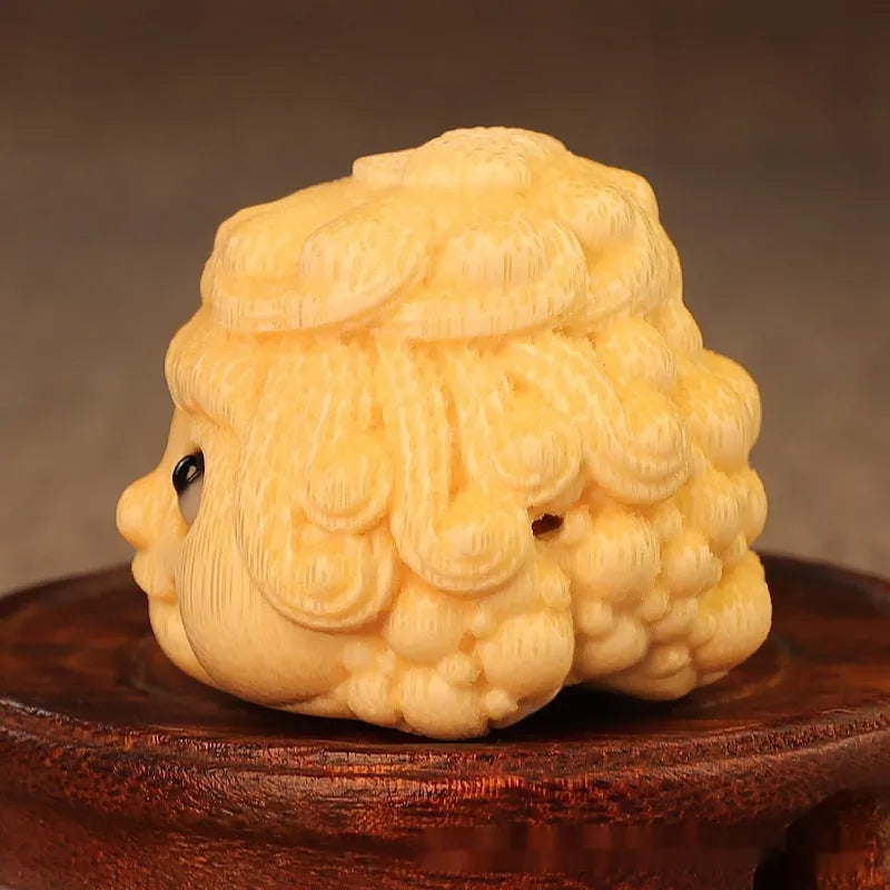 Solid bamboo golden toad princess ornament measuring 5.0 units in cute style
