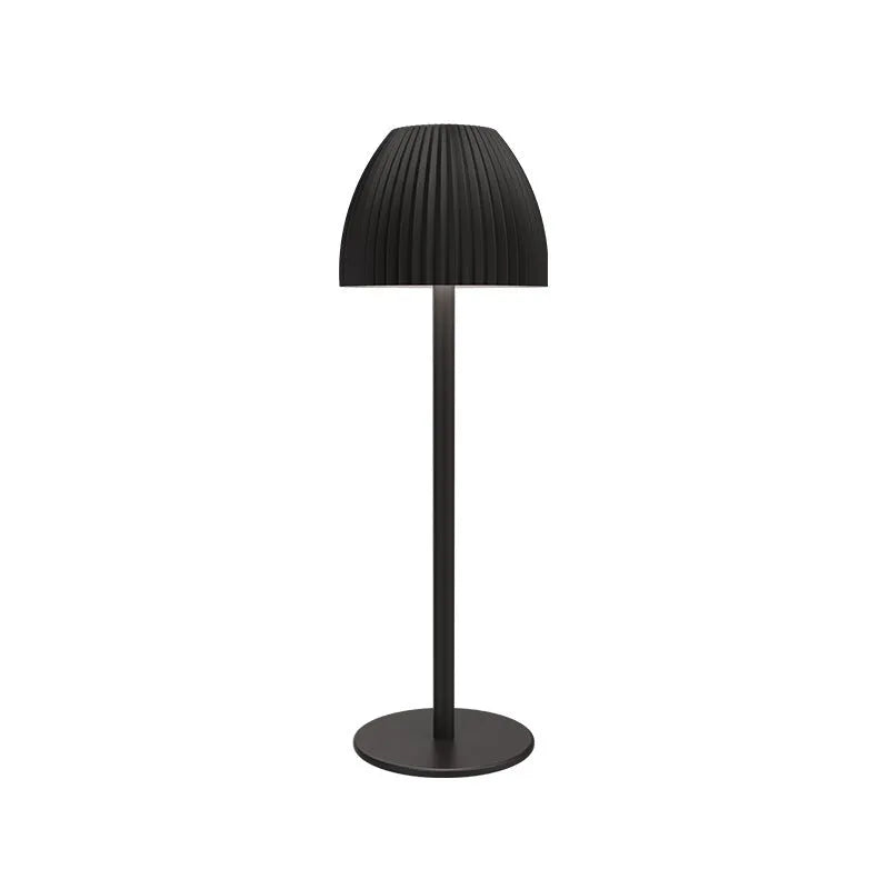 Ins pattern dimming small night lamp with thin round base in black or white colour options