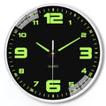 Modern 8 inch luminous wall clock with 20cm diameter and plastic casing