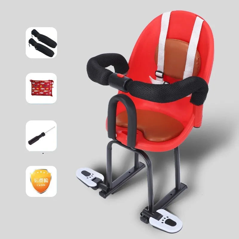 High carbon steel children's front seat for battery scooters in black colour