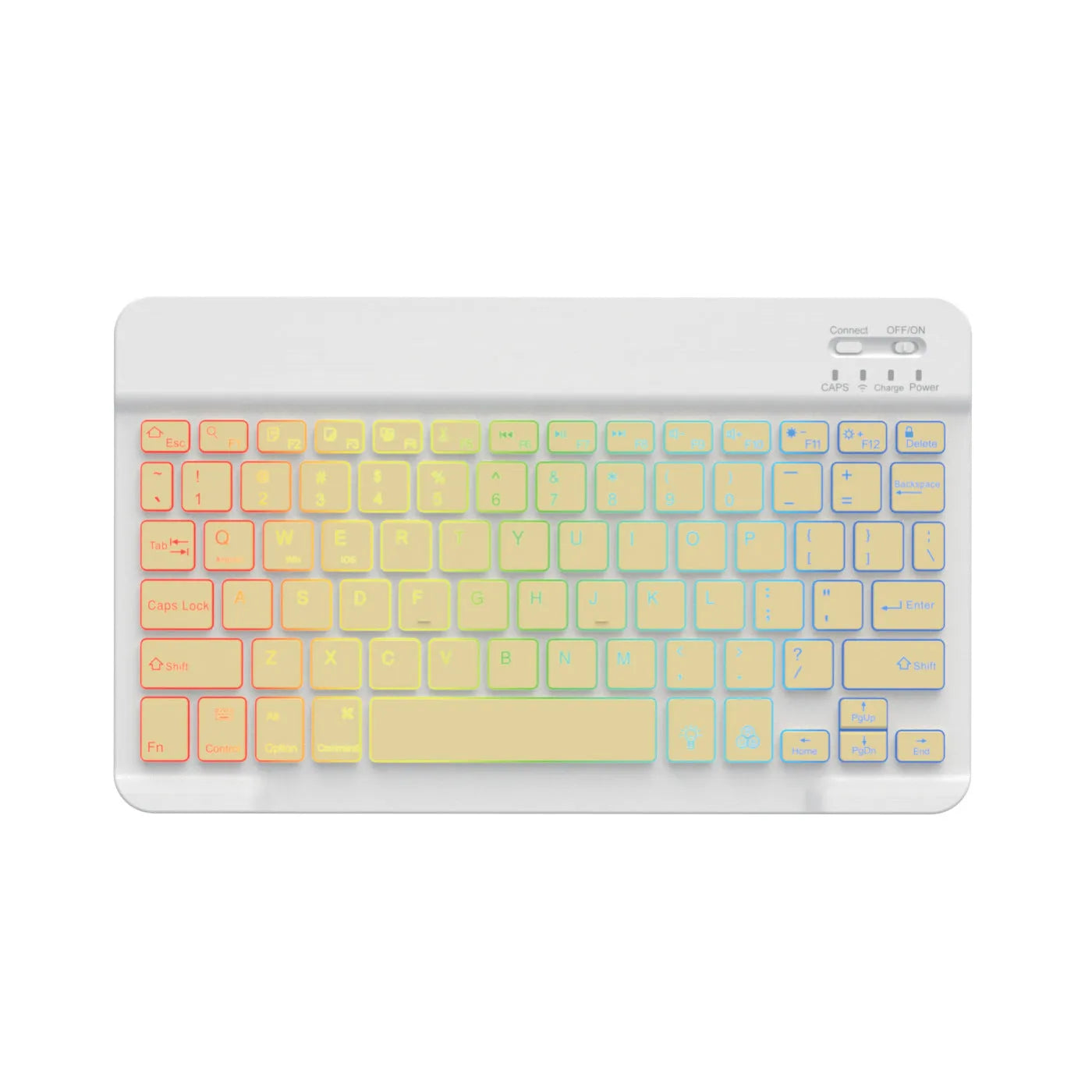 10-inch wireless Bluetooth keyboard with multi-colour LED backlighting for tablets and mobile phones