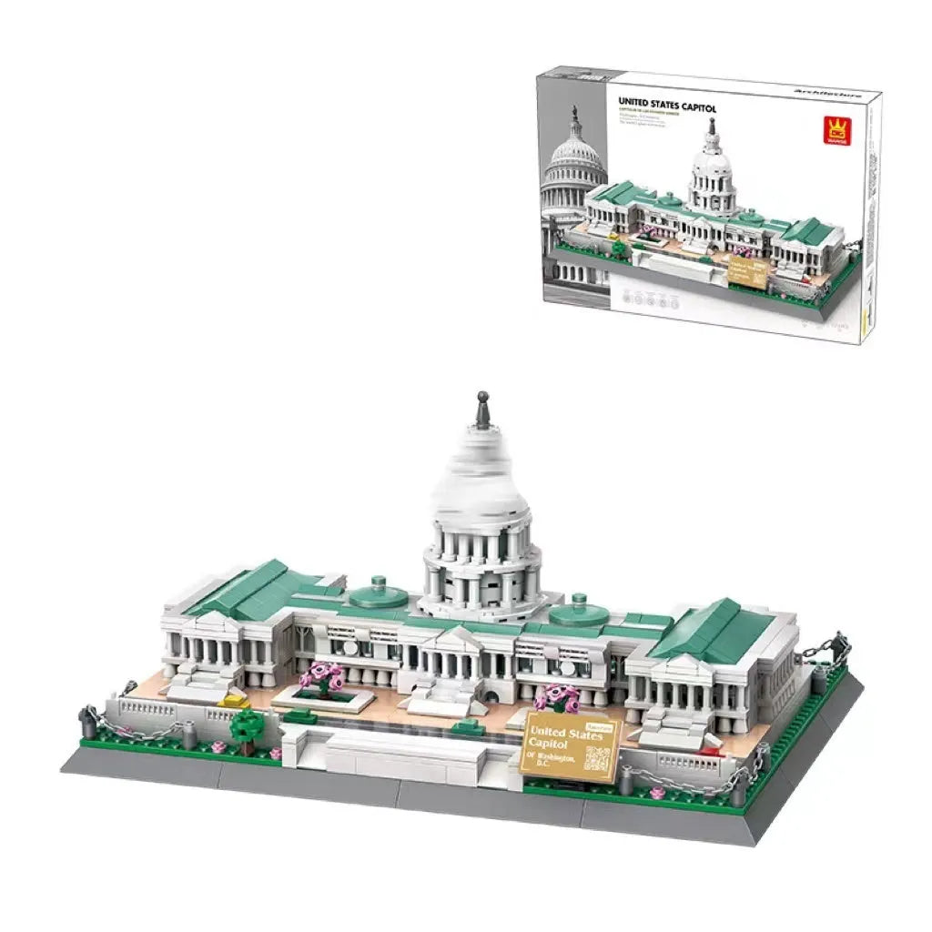 Wange ABS plastic small particle building blocks set with international architecture models