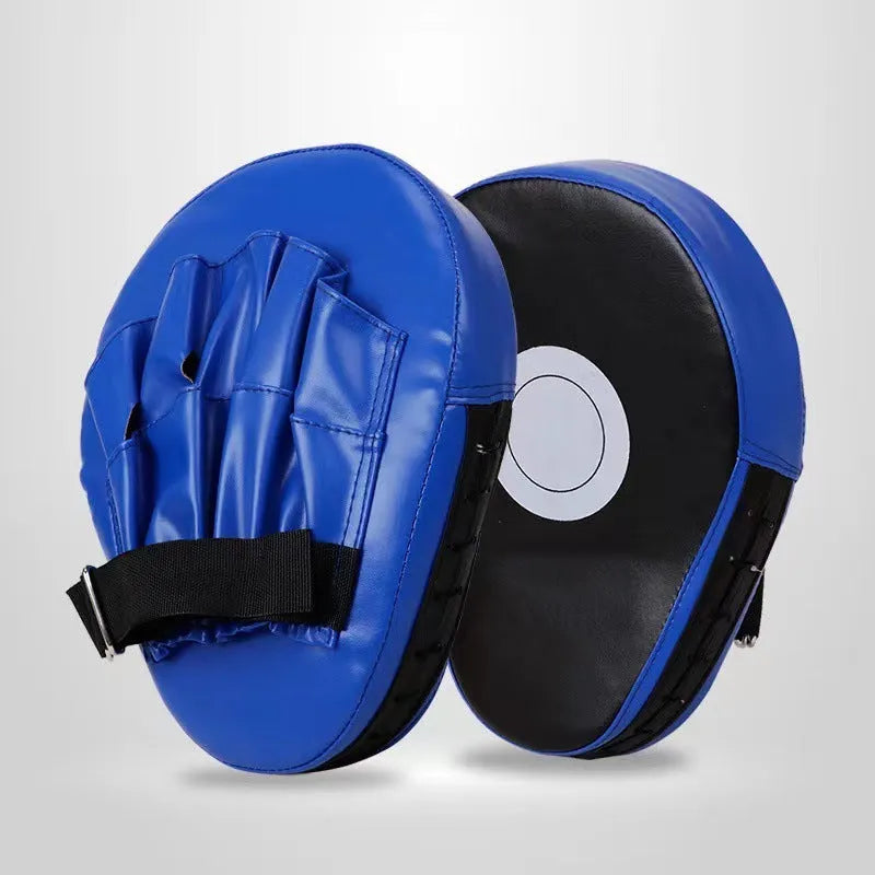 Vertical PU leather punch mitts for boxing and martial arts training with flat and curved design options