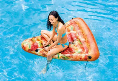 Pizza float surfboard inflatable pool lounger measuring 175cm by 145cm