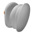 Grey and orange memory foam car head restraint and lumbar pillow set for suspension bins.