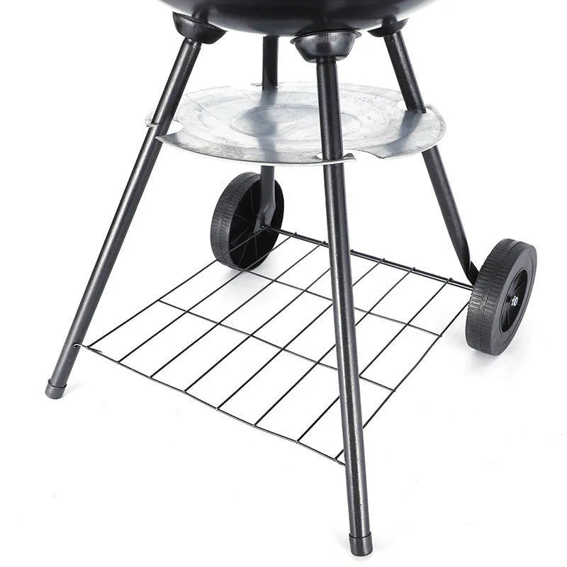 Portable iron barbecue oven with 14-inch apple stove design for 3-5 people outdoor cooking