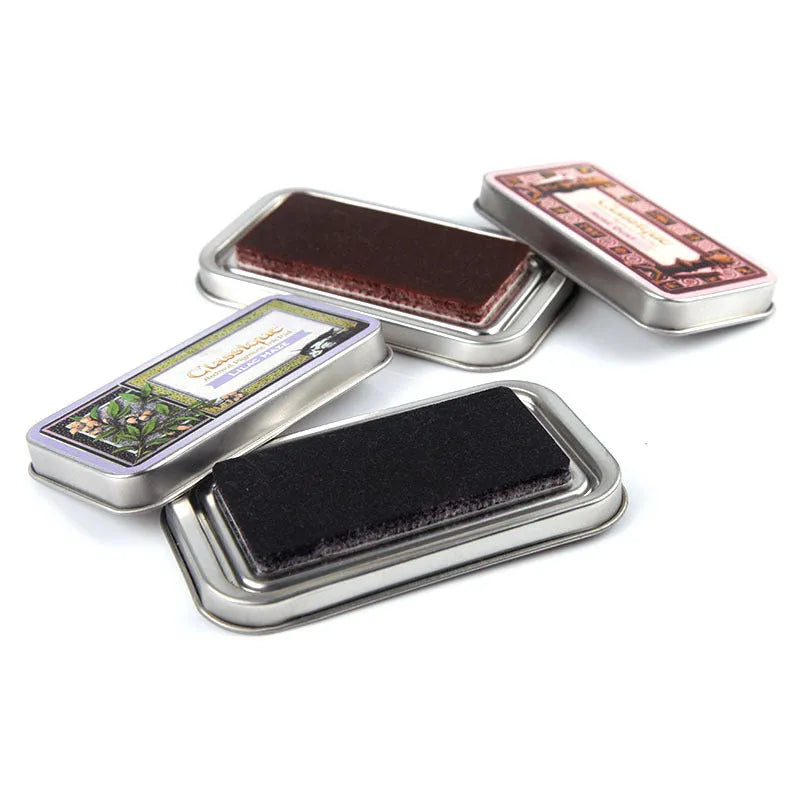 Rectangular oily ink stamp pad for DIY rubber stamps in five colour options.
